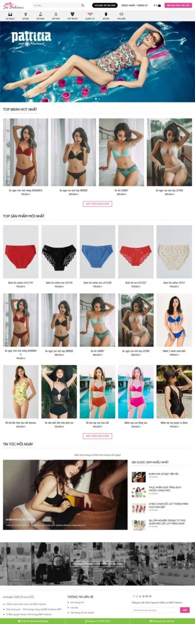 Theme wordpress flatsome bán bikini
