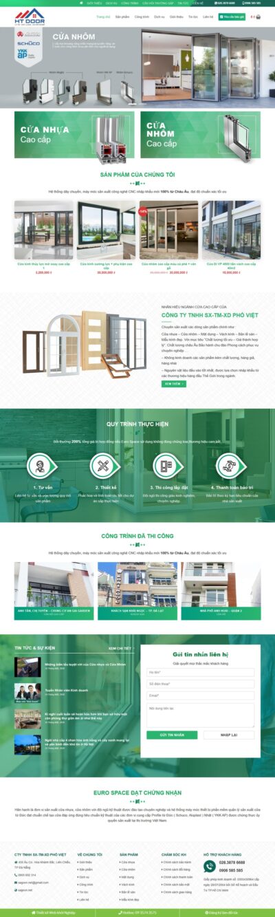 Theme wordpress flatsome bán cửa nhôm 01