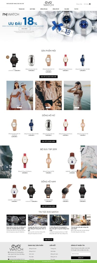 Theme wordpress Flatsome bán đồng hồ