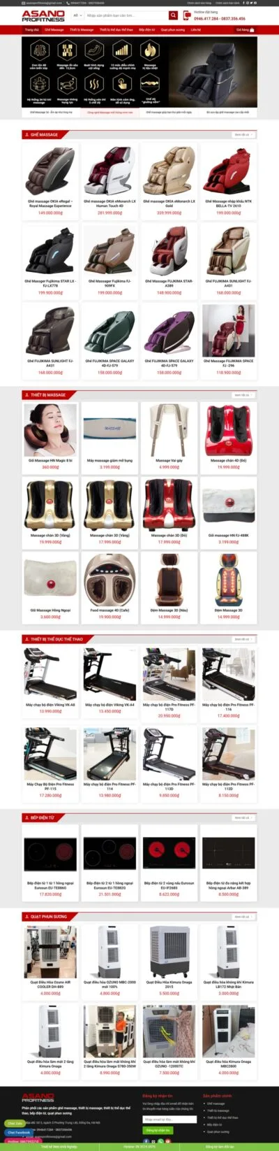 Theme wordpress flatsome bán ghế matxa