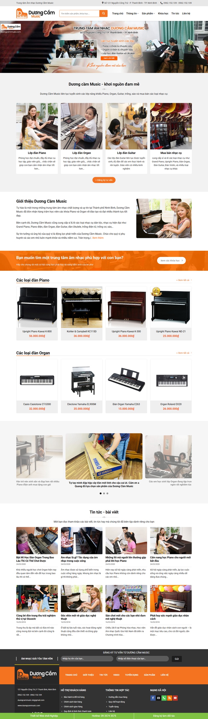 Theme wordpress flatsome bán nhạc cụ