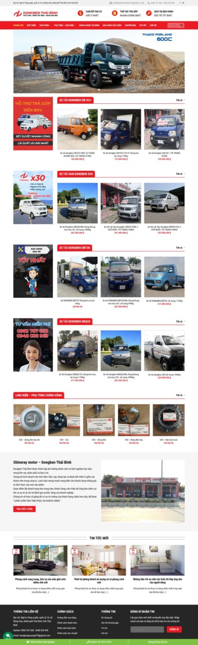 Theme wordpress flatsome bán xe tải