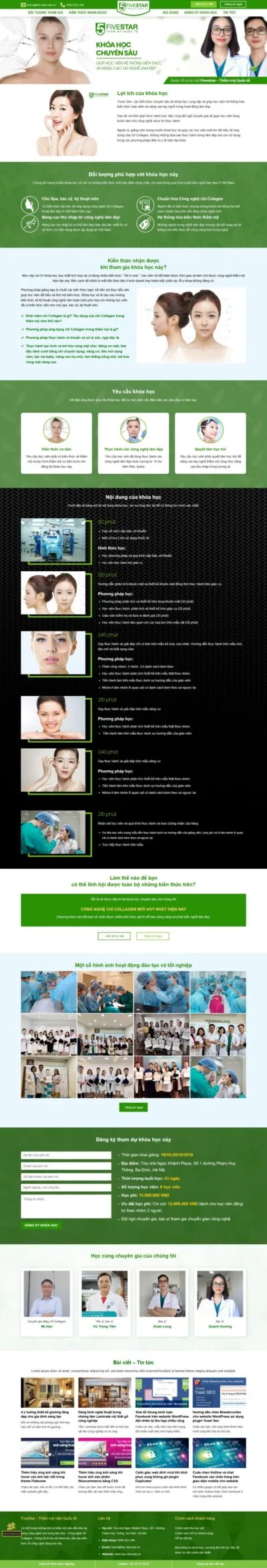 Theme wordpress flatsome dạy thẩm mỹ