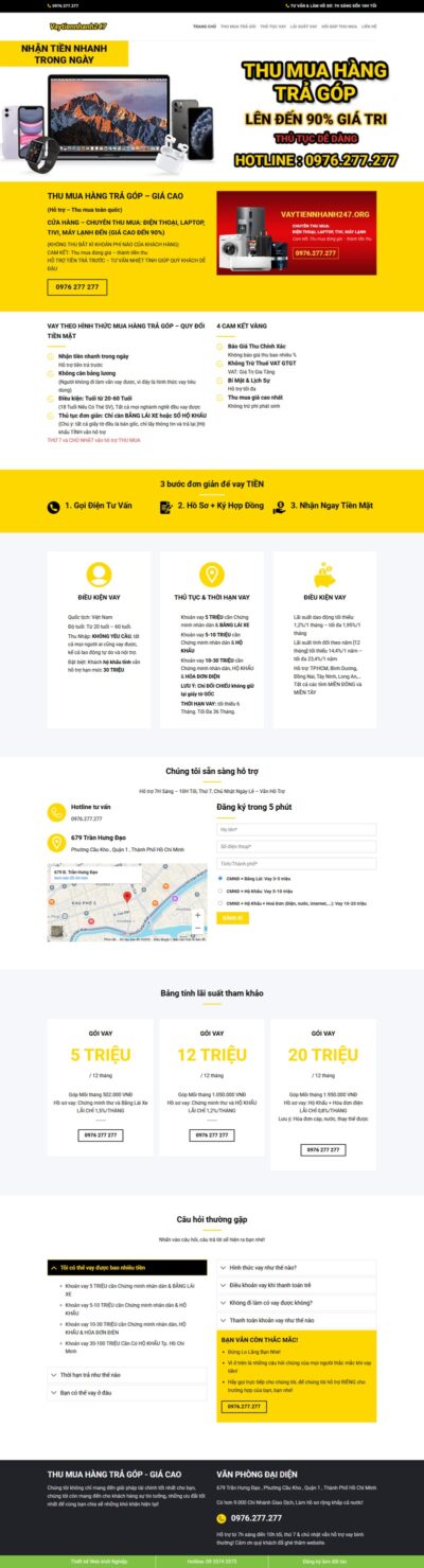 Theme wordpress flatsome dịch vụ cho vay