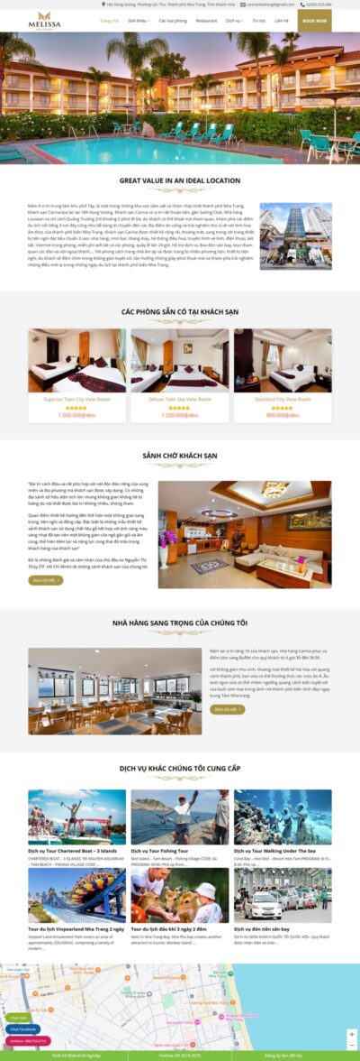Theme wordpress flatsome giới thiệu khách sạn 02