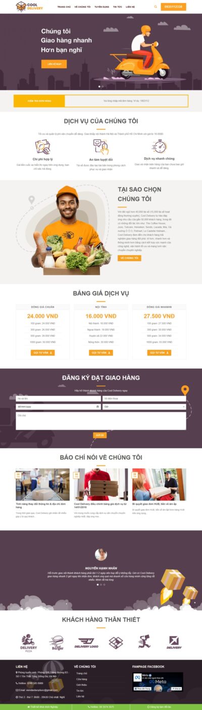 Theme wordpress flatsome logictics vận chuyển - giao hàng