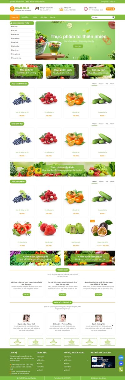 Theme wordpress flatsome thực phẩm sạch