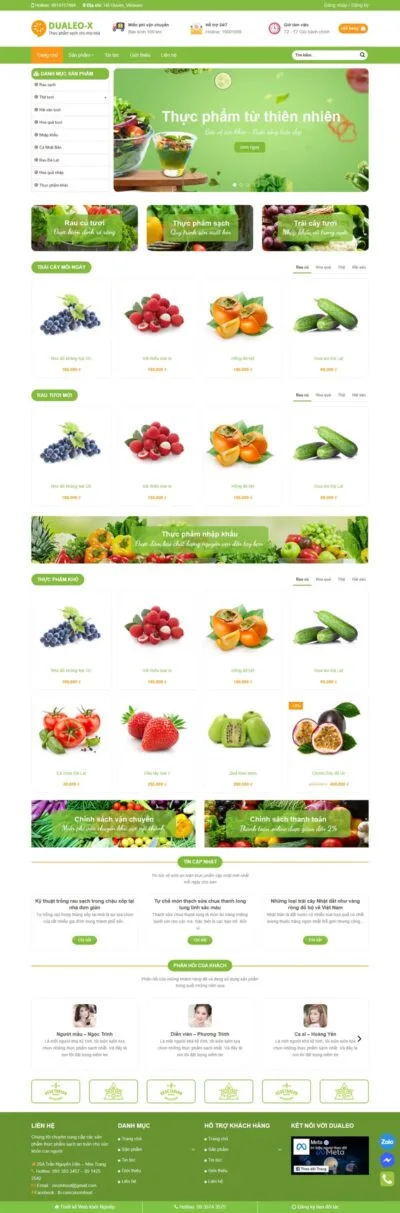 Theme wordpress flatsome thực phẩm sạch
