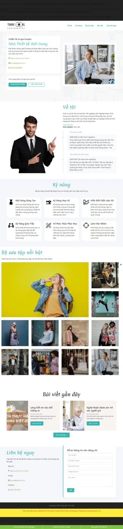 Theme wordpress giới thiệu cá nhân 03
