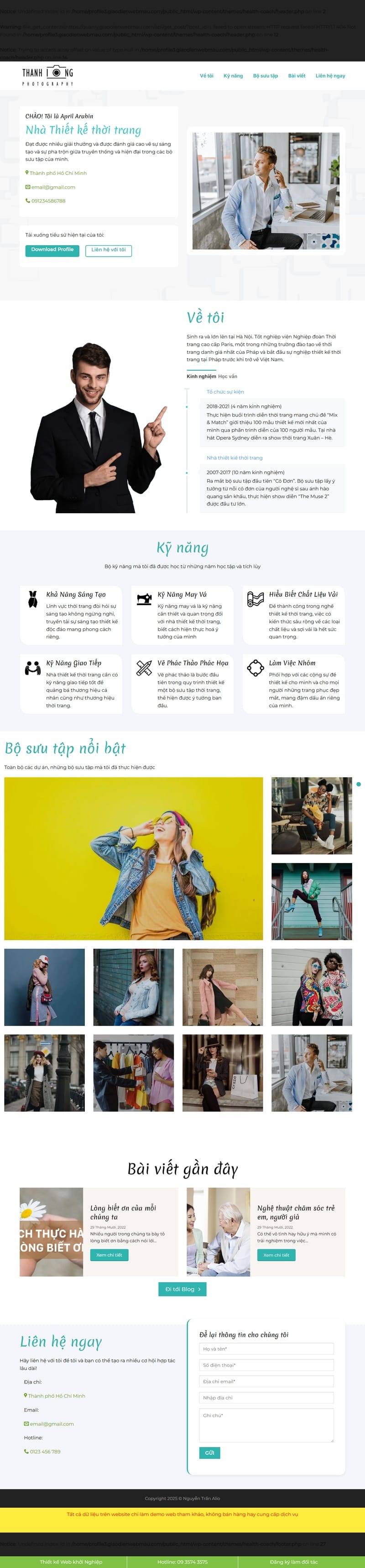Theme wordpress giới thiệu cá nhân 03
