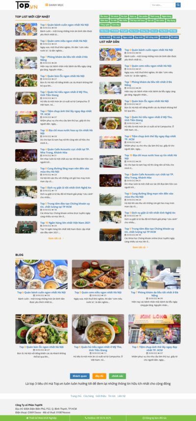 Theme wordpress giống toplist