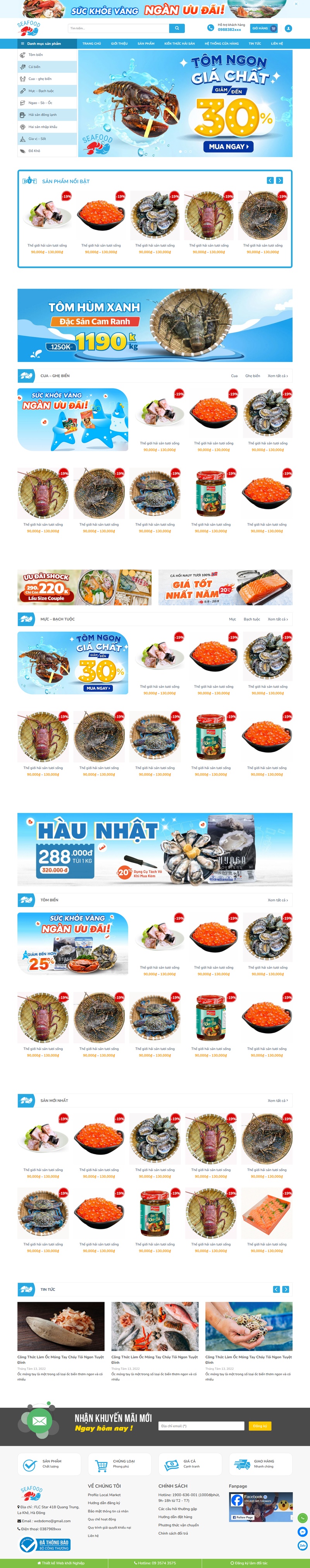 Theme wordpress hải sản 2