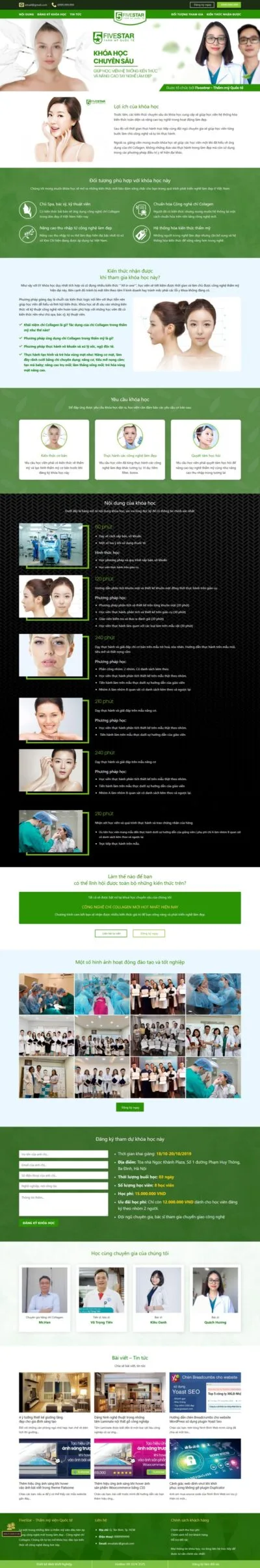 Theme wordpress khóa học làm đẹp, học trang điểm, spa