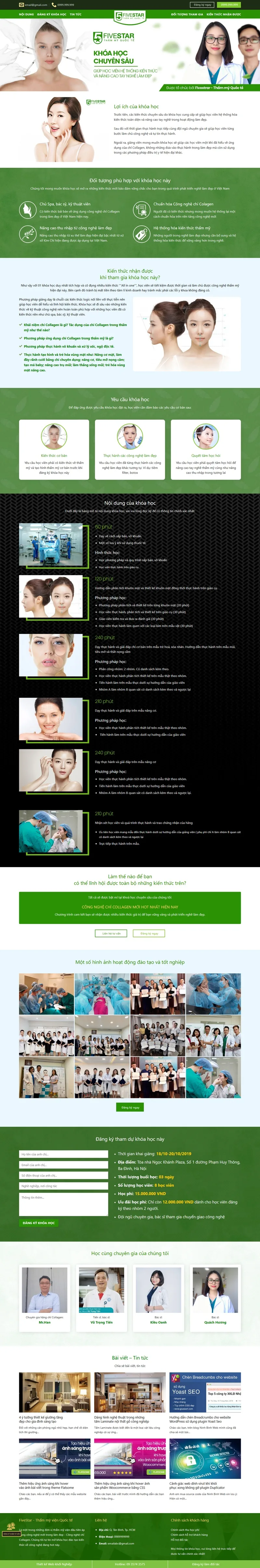 Theme wordpress khóa học làm đẹp, học trang điểm, spa