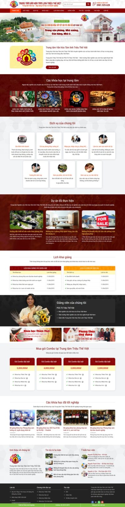 Theme wordpress khóa học phong thủy