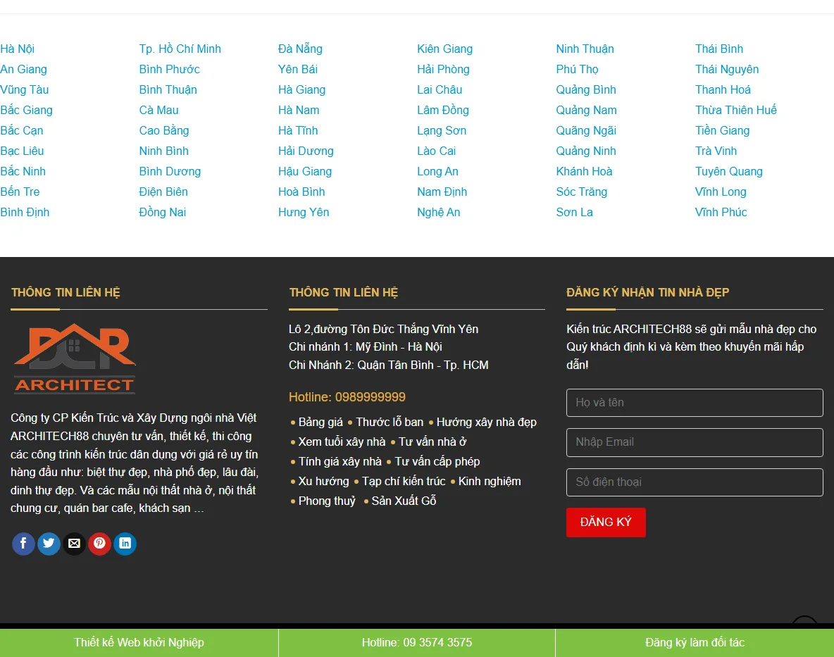 Giao diện trang portfolio Theme WordPress kiến trúc 06