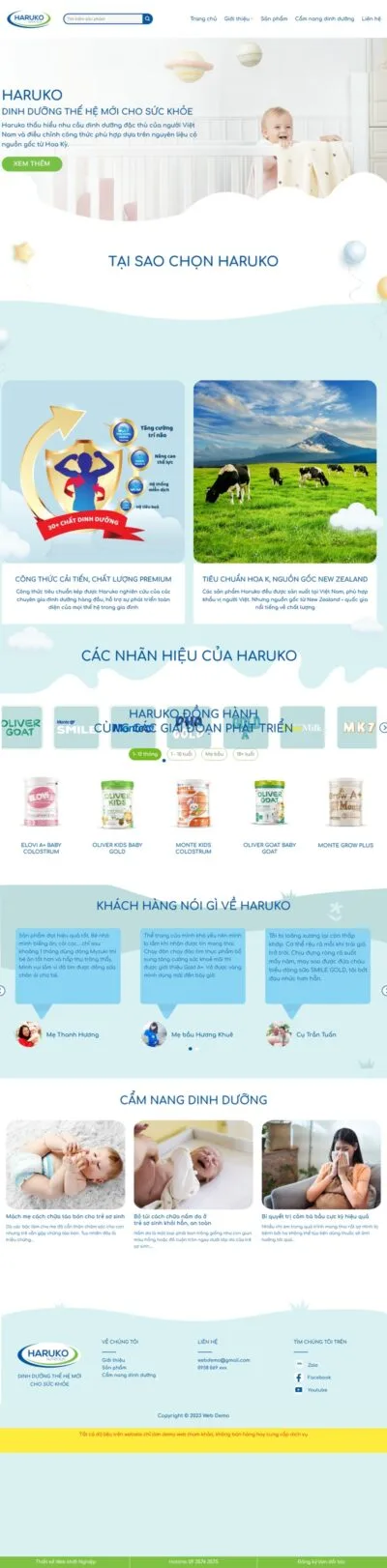 Theme wordpress landing bán sữa 2