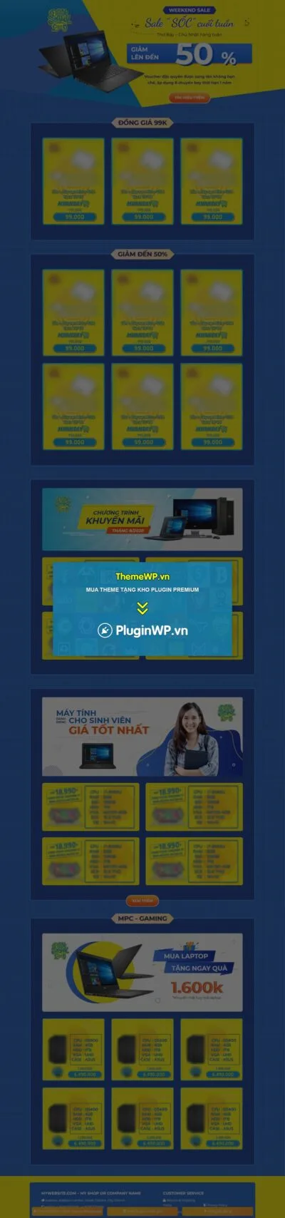 Theme WordPress landing page bán máy tính, laptop