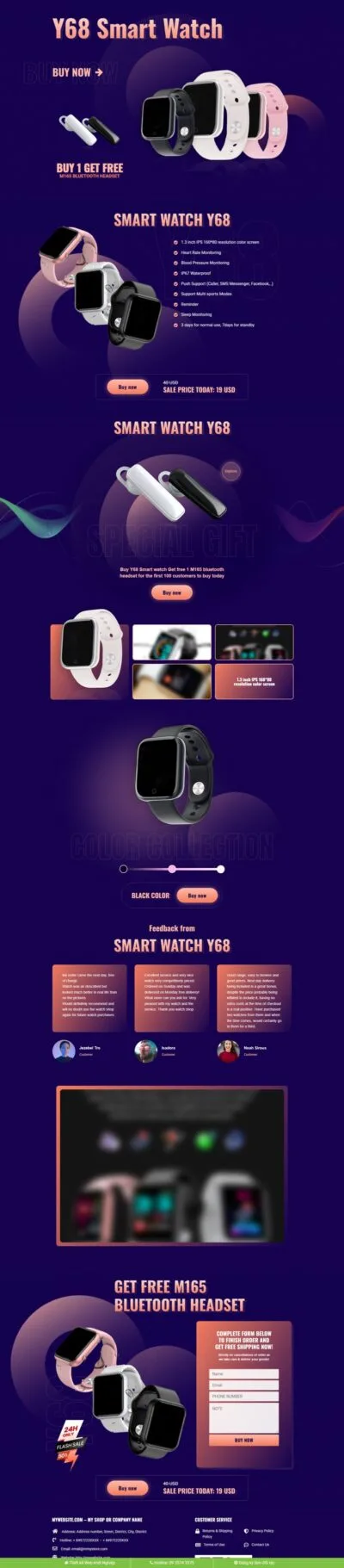 Theme wordpress landing page đồng hồ thông minh