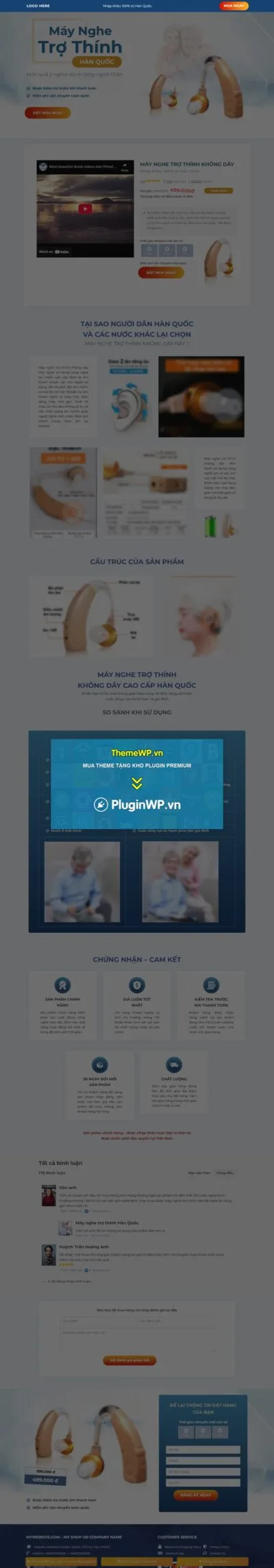 Theme WordPress landing page máy nghe trợ thính
