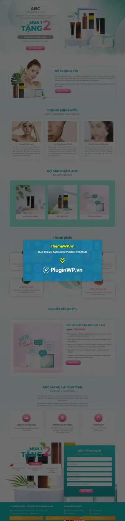 Theme WordPress Landing page mỹ phẩm