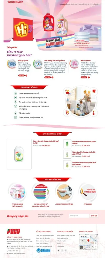 Theme wordpress landing page nước giặt