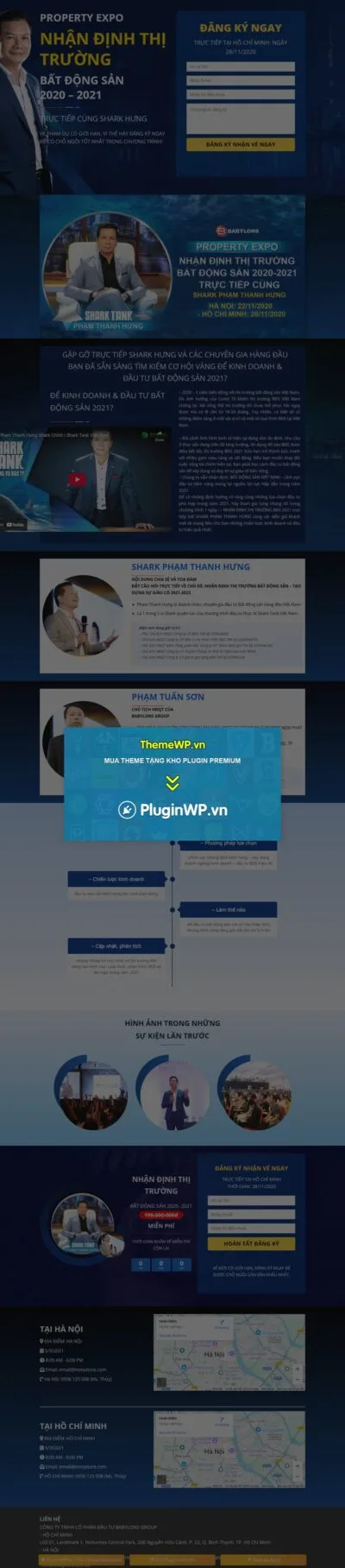 Theme WordPress Landing page tọa đàm shark Hưng