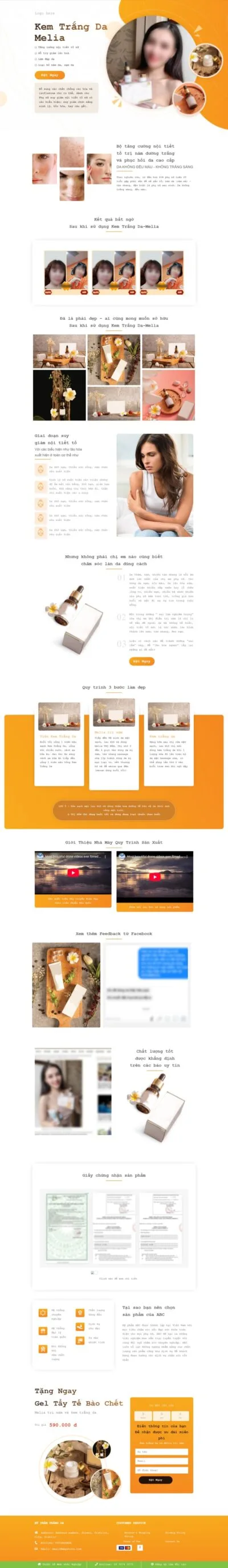 Theme wordpress landing page trị nám