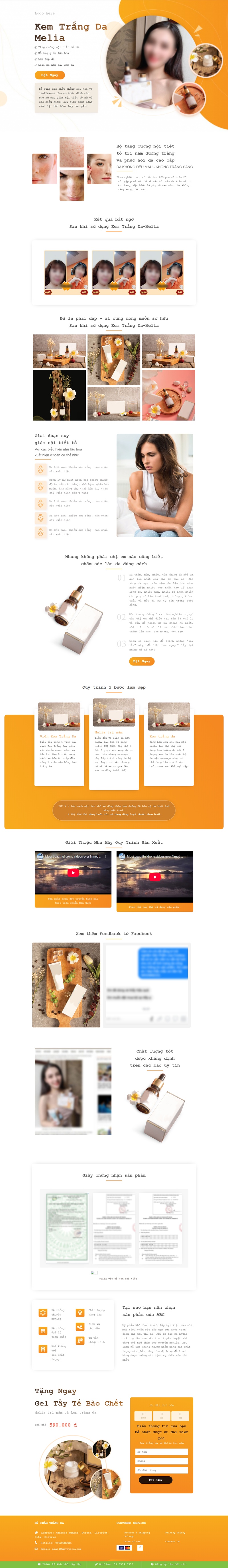 Theme wordpress landing page trị nám