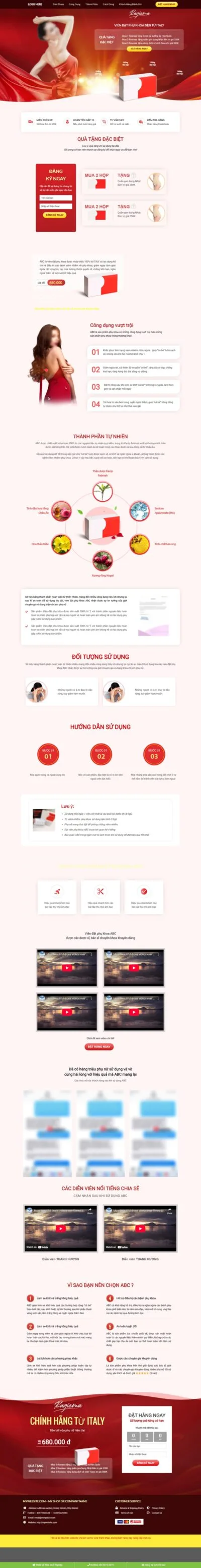 Theme wordpress landing page viên đặt phụ khoa