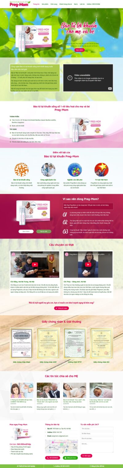 Theme wordpress Landing Pape thuốc