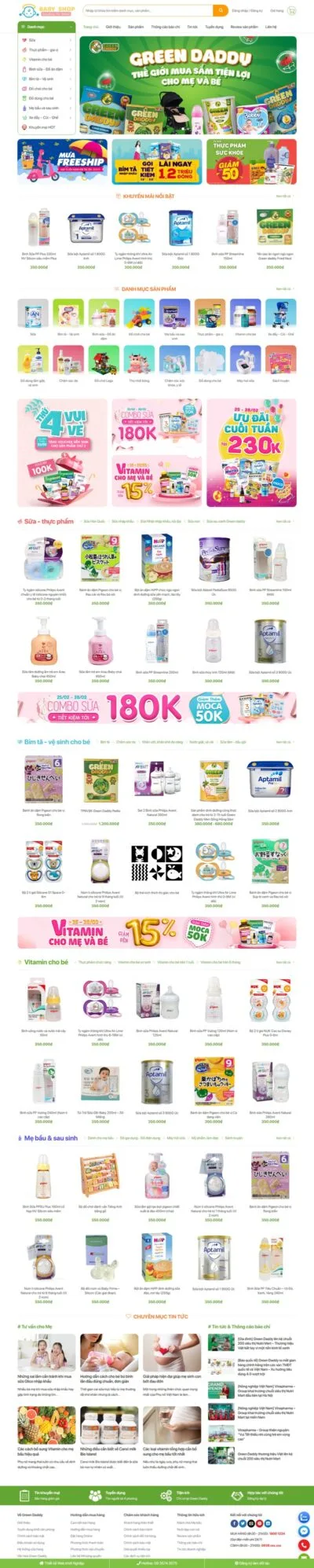 Theme wordpress mẹ và bé 01