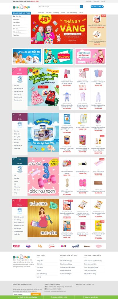 Theme Wordpress mẹ và bé