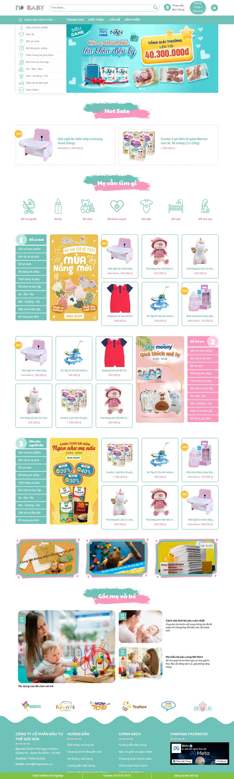 Theme wordpress mẹ và bé, baby 01