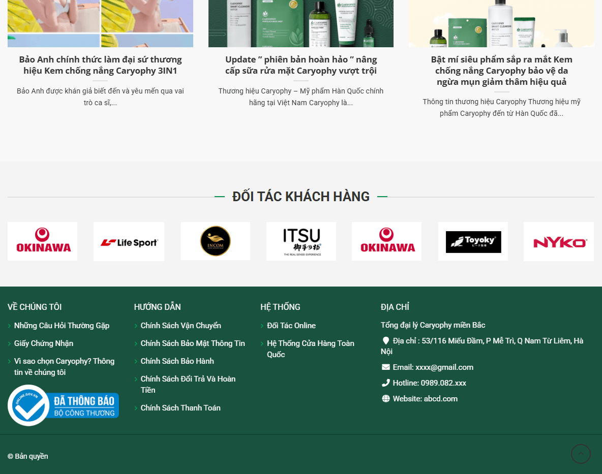 Tính năng Theme wordpress mỹ phẩm 25