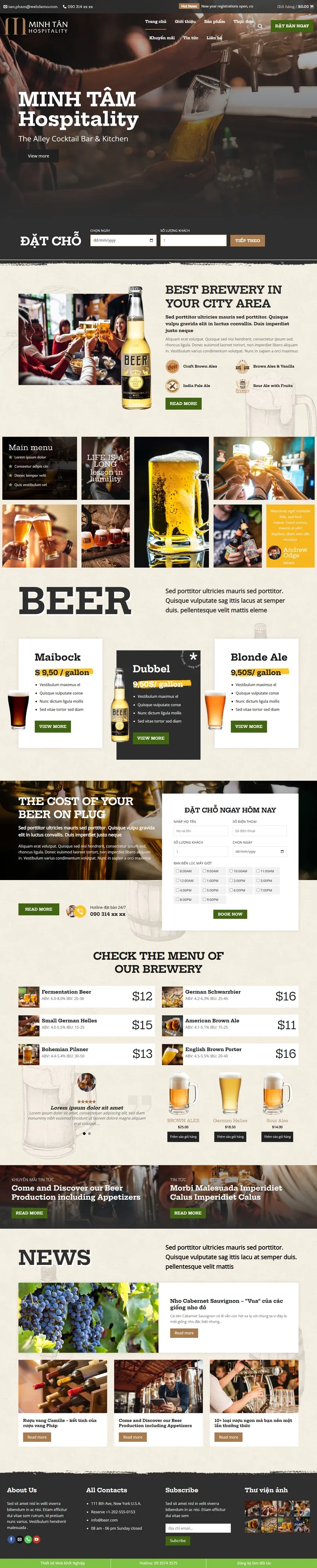 Theme wordpress nhà hàng rượu