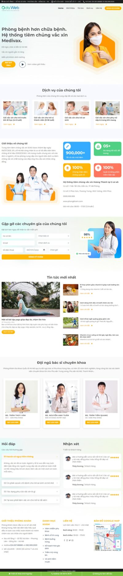 Theme wordpress phòng khám 03 - tiêm Vắc xin - tiêm chủng