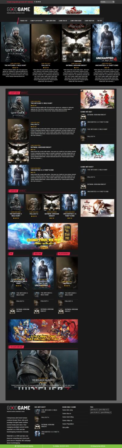 Theme wordpress review game