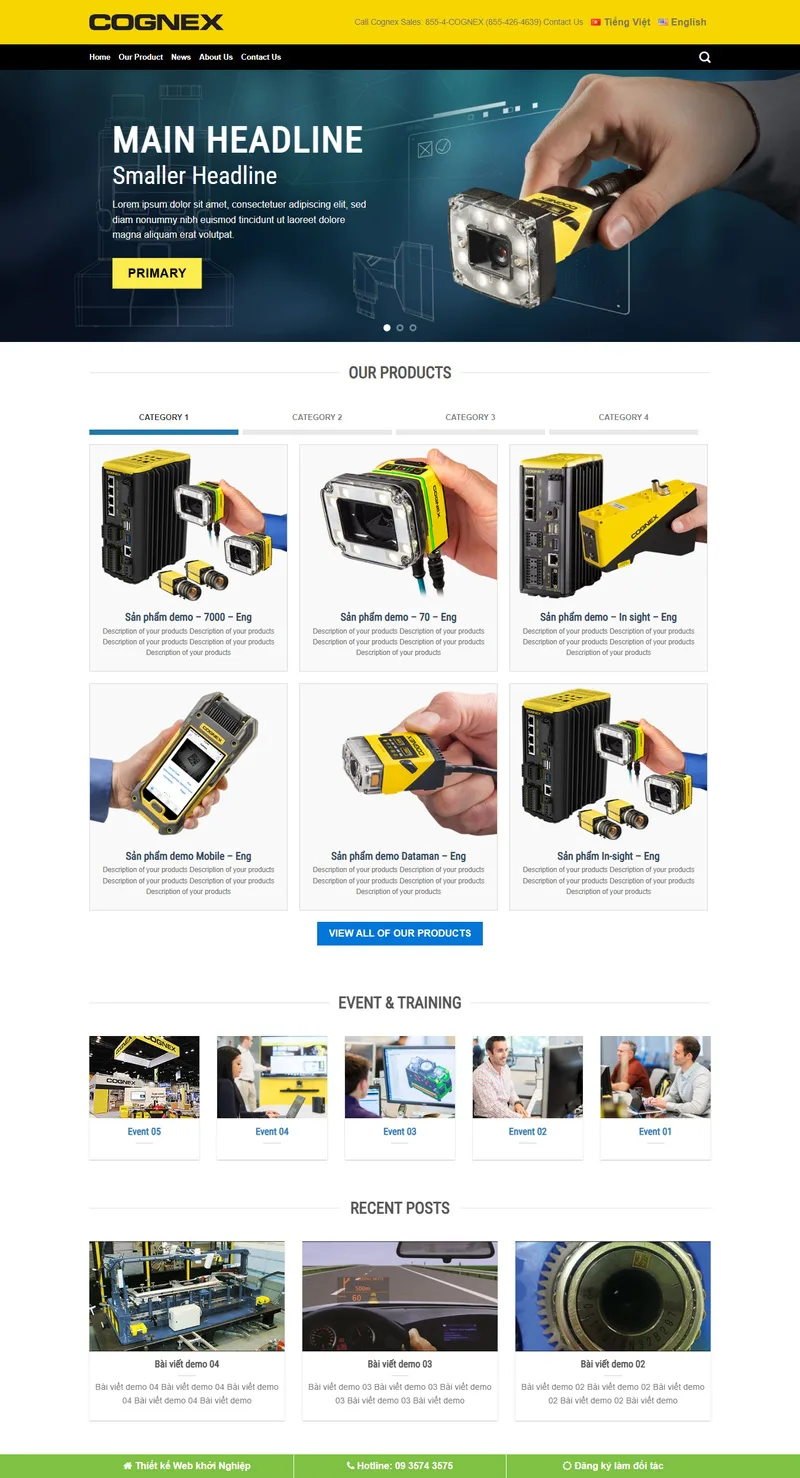 Theme wordpress sản phẩm điện cơ