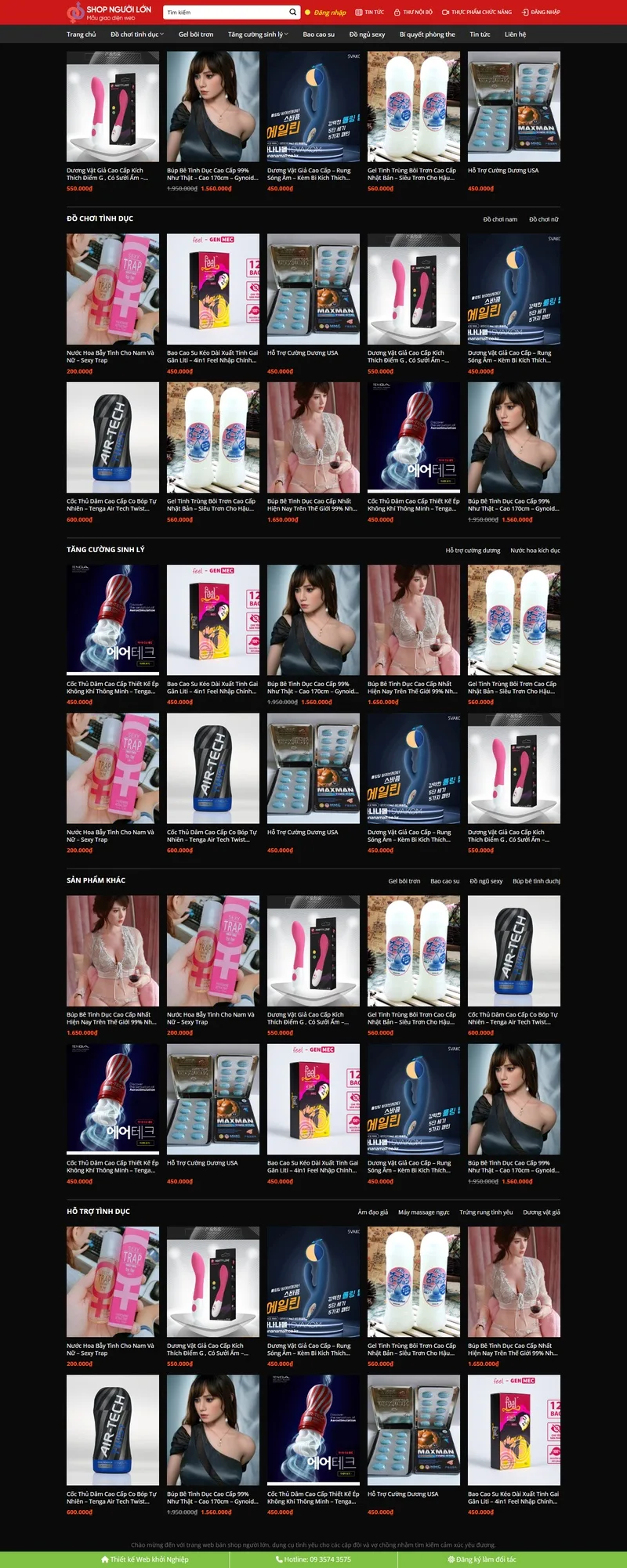 Theme wordpress shop người lớn