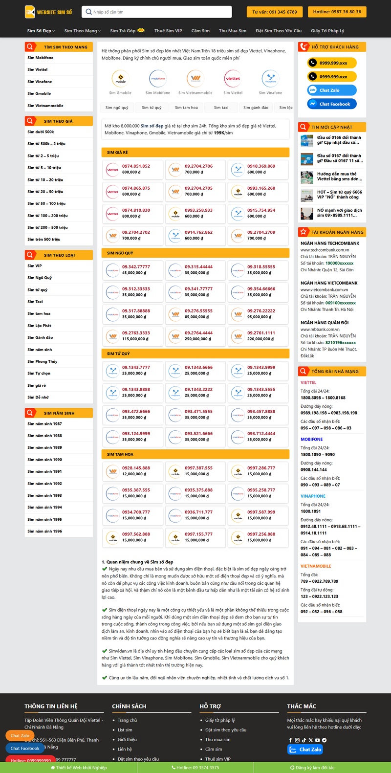 Theme wordpress sim số 02