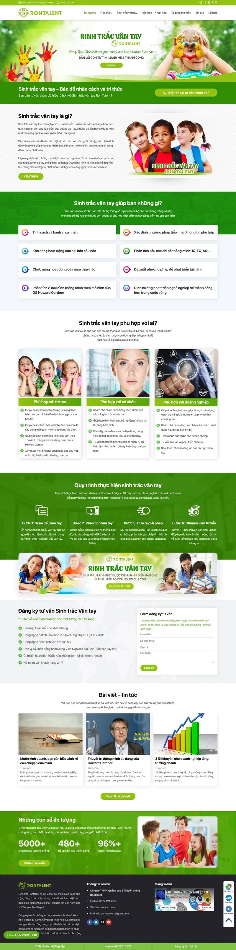 Theme wordpress sinh trắc vân tay