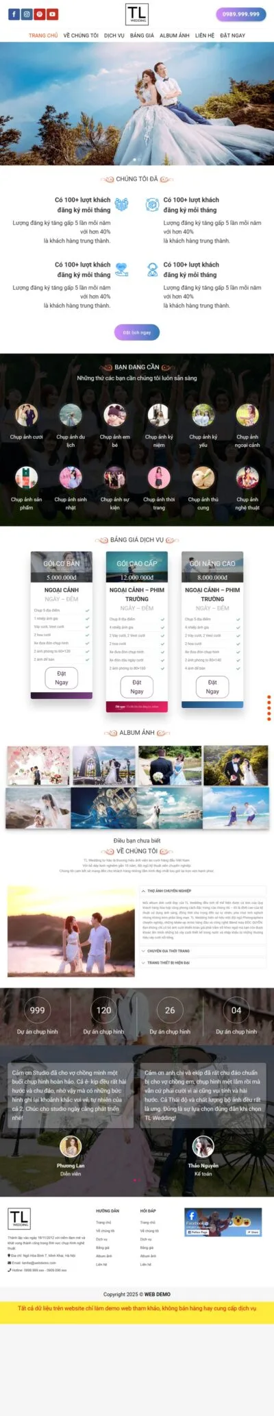 Theme wordpress studio ảnh cưới 05