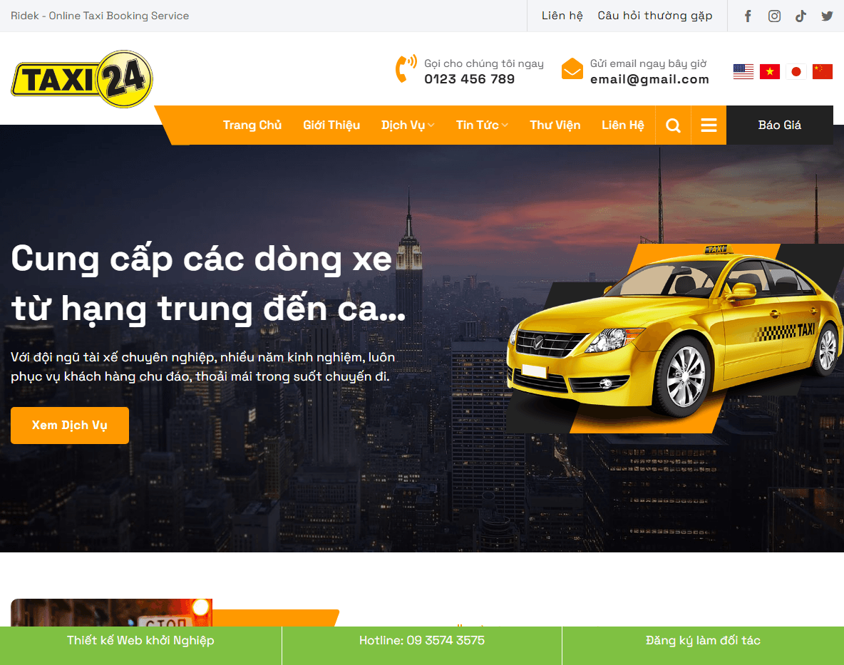 Giao diện Theme WordPress Taxi 04