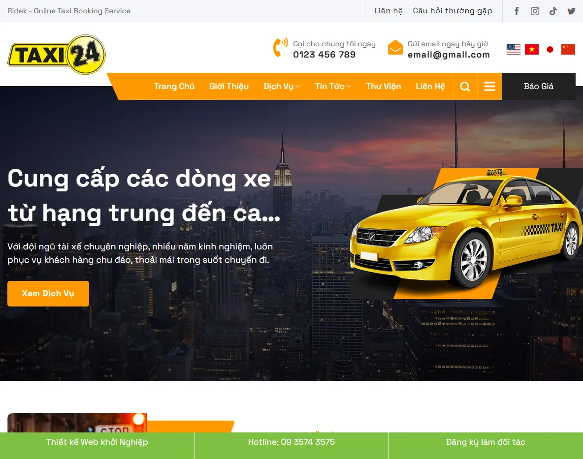 Giao diện Theme WordPress Taxi 04