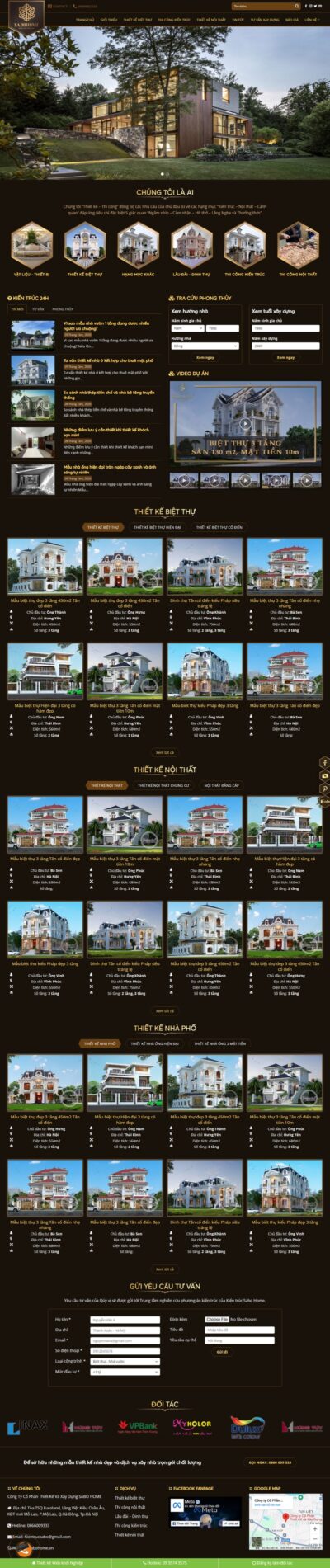Theme wordpress thiết kế biệt thự 02