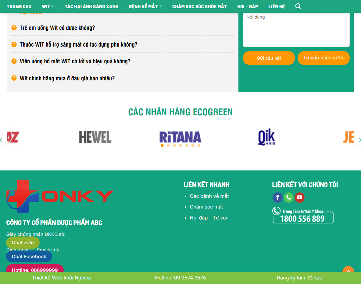 Giao diện theme wordpress thực phẩm chức năng