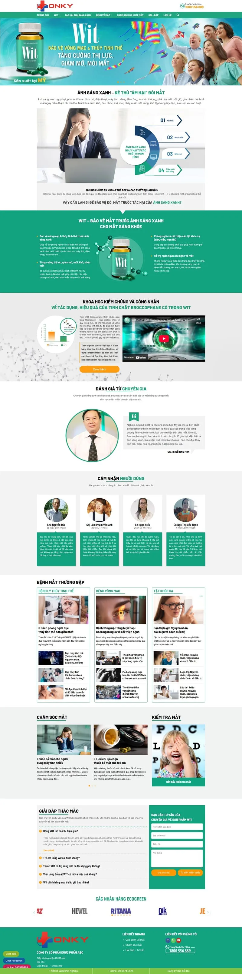 Theme wordpress thực phẩm chức năng bảo vệ mắt