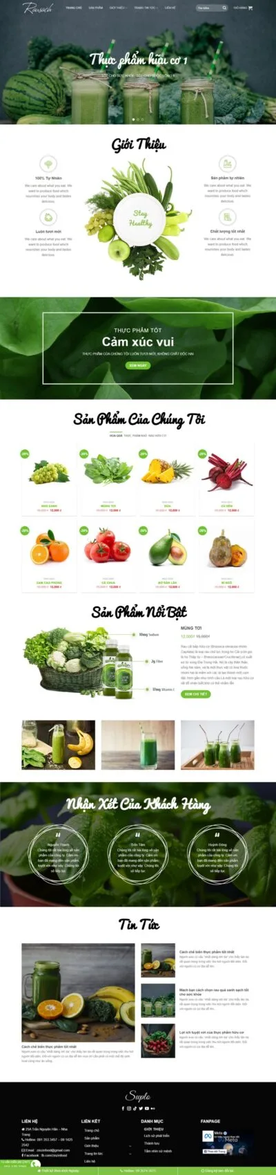 Theme wordpress thực phẩm hữu cơ