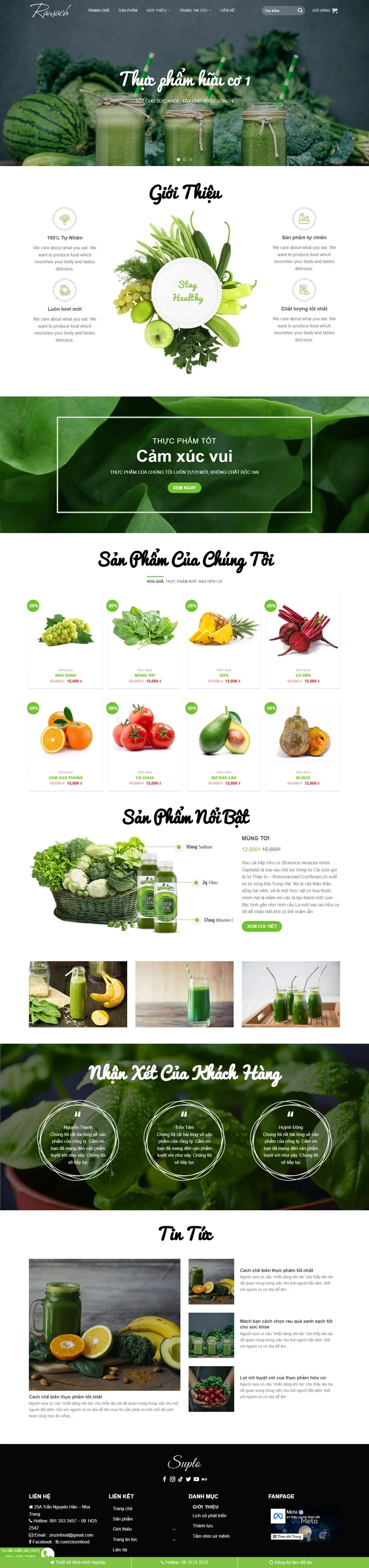 Theme wordpress thực phẩm hữu cơ